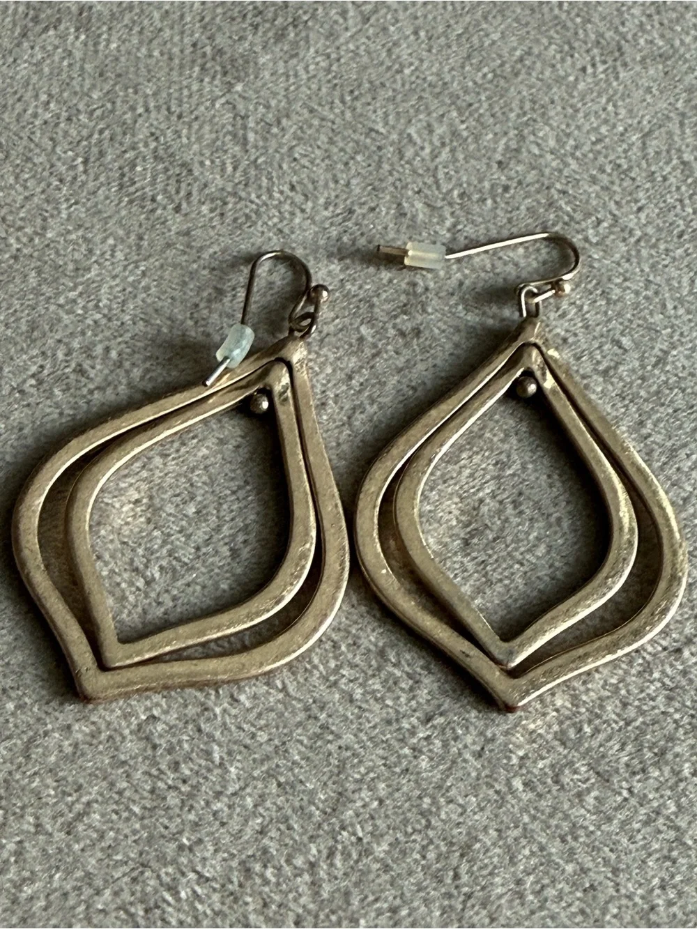 Silver-Tone Layered Teardrop Dangle Earrings